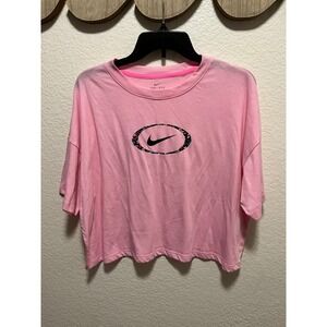 Nike Fit Pink Cropped T Shirt Athletic Top